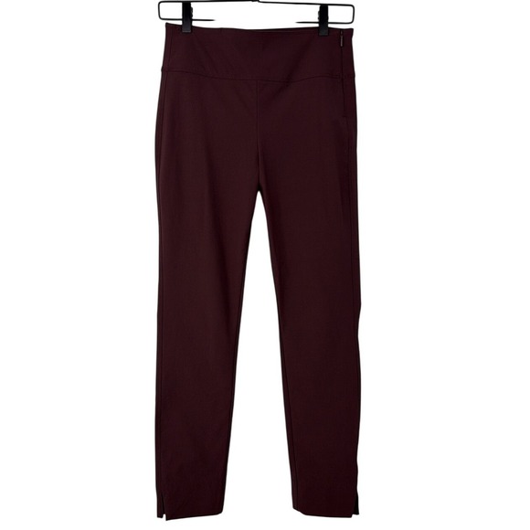 Athleta Pants - Athleta‎ Wander Slim Ankle Pants Burgundy Maroon Side Zip Travel Trousers Size 4